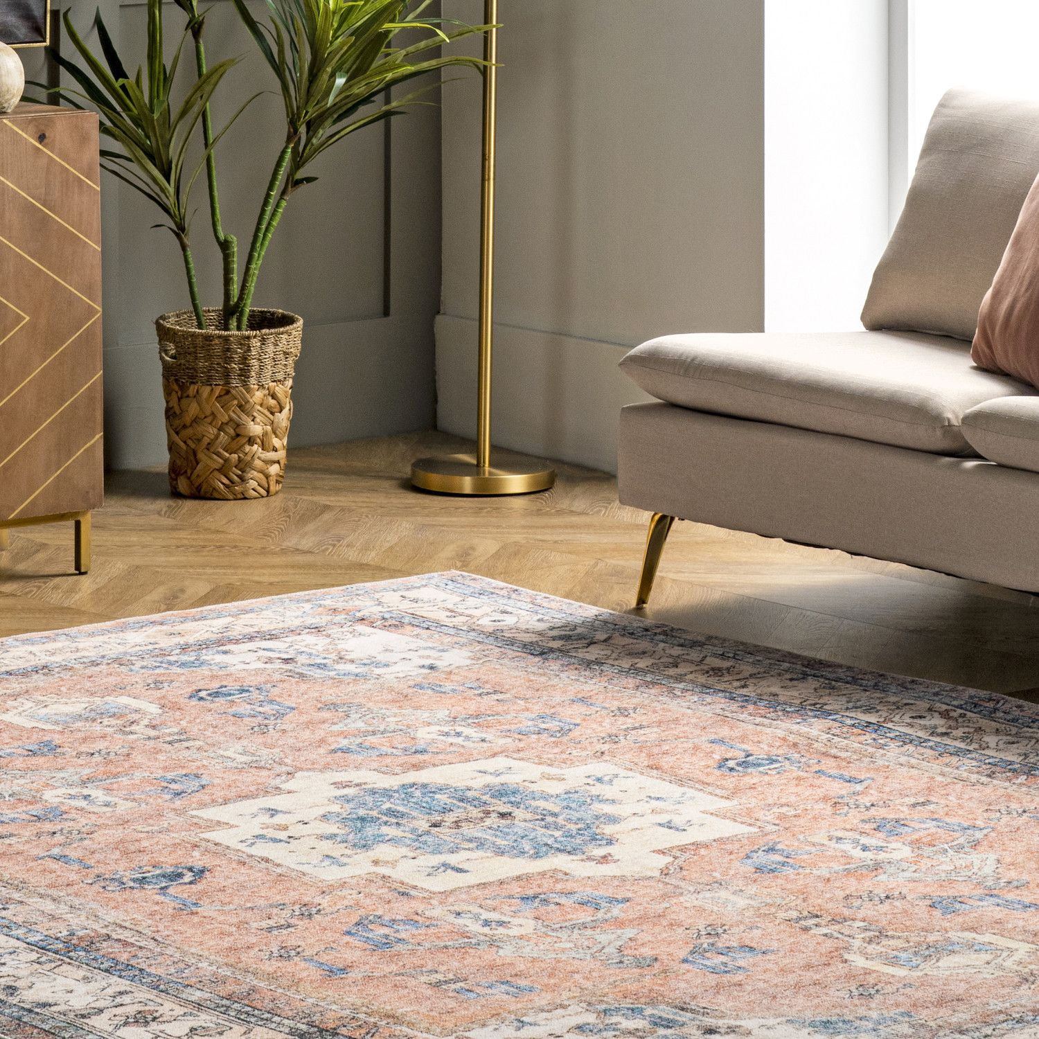 NuLOOM Eleanor Teppich-Läufer, Maschinenwaschbar – 60x20 Cm, Mehrfarbig – Schmutzabweisend & Rutschfest