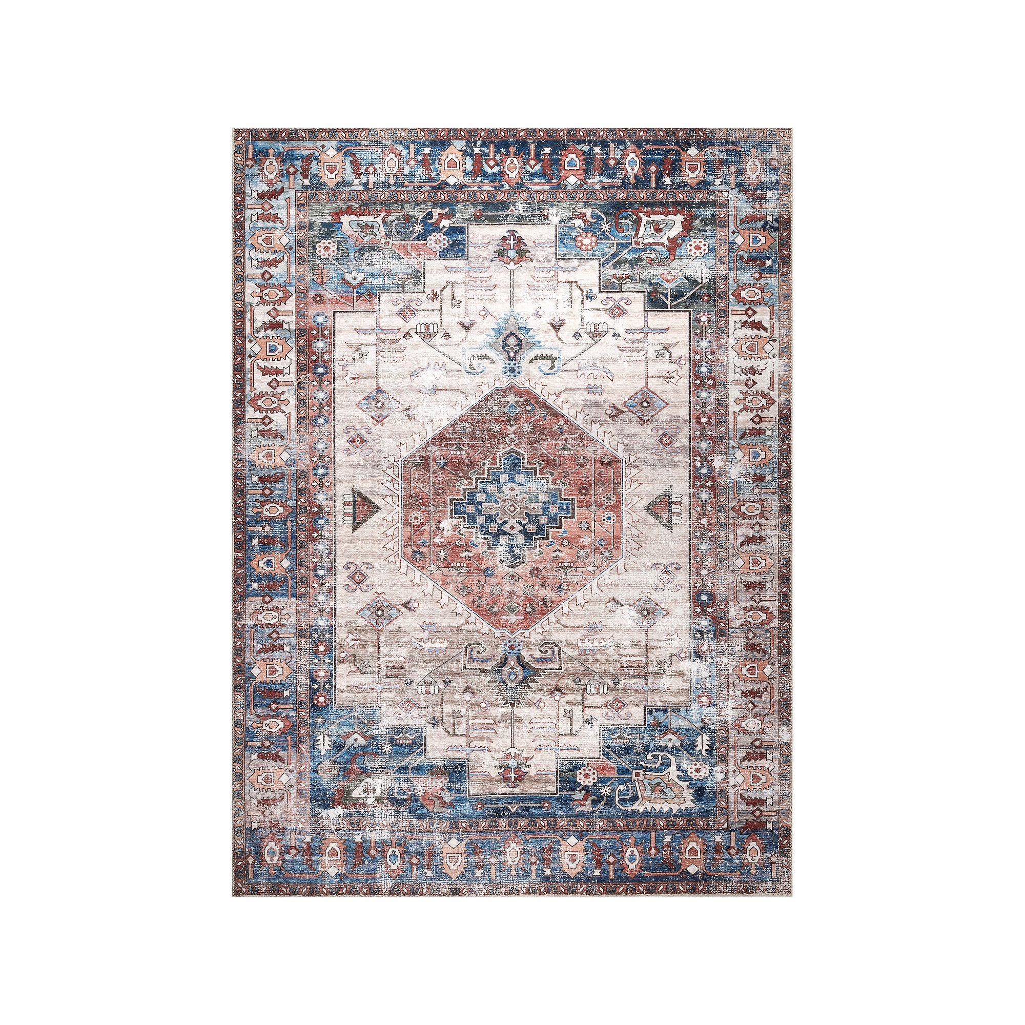 nuLOOM Eliza Machine Washable Traditional Medallion Area Rug, Multi