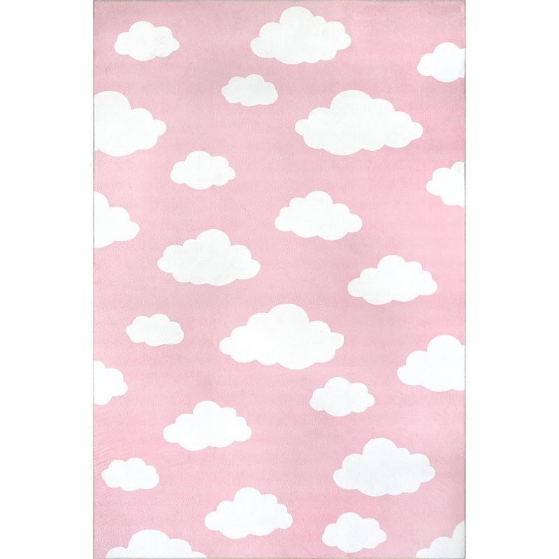 nuLOOM Lilia Machine Washable Kids Cloud Area Rug, Pink, 8X10 Ft