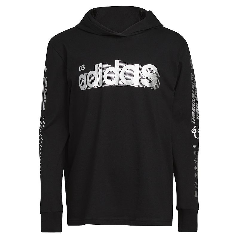 Boys 8-20 adidas Exit Game On Hooded Tee, Boys, Size: Small, Grey