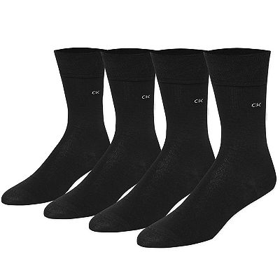 Men s Calvin Klein 4 Pack Flat Knit Dress Crew Socks