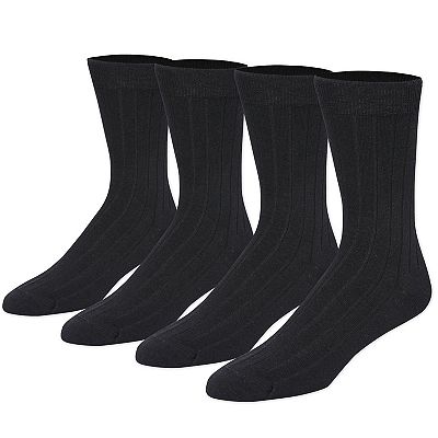 Calvin Klein Men s Ribbed Logo 4 Pack Dress Socks Blue