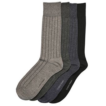 Men's Calvin Klein 4-Pack Ribbed Dress Crew Socks