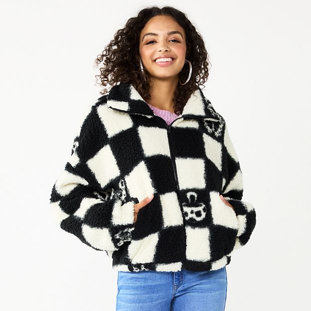 Juniors' SO® Sherpa Full Zip Jacket