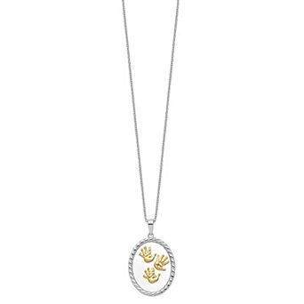 Sentimental Expressions Sterling Silver & Gold-plated Hand Prints Necklace