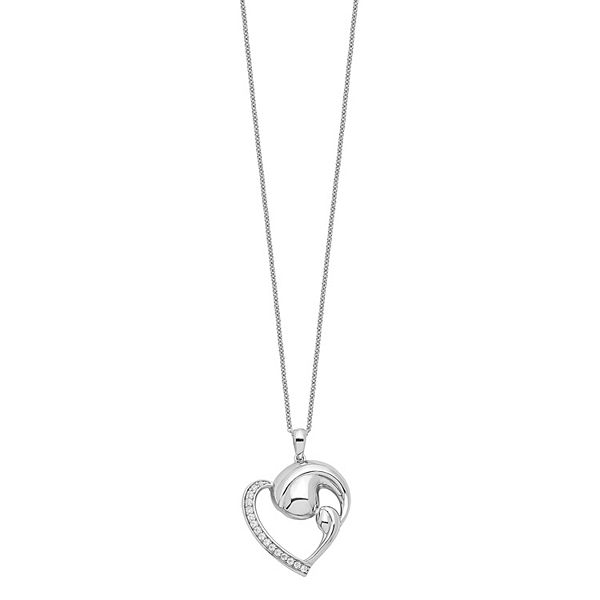 Sentimental Expressions Sterling Silver Cubic Zirconia Motherhood Necklace