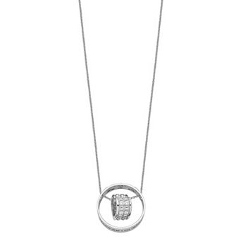 Sentimental Expressions Sterling Silver Cubic Zirconia Antiqued Mother & Daughter Necklace