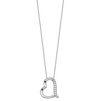 Sentimental Expressions Sterling Silver Antiqued Cubic Zirconia Daughter-In-Law Heart Necklace
