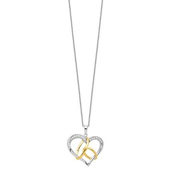 Sentimental Expressions Sterling Silver & Gold-plated Cubic Zirconia To Have And To Hold Necklace