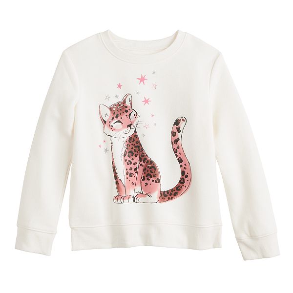 Girls 412 Jumping Beans® Fleece Crewneck Graphic Pullover Sweatshirt