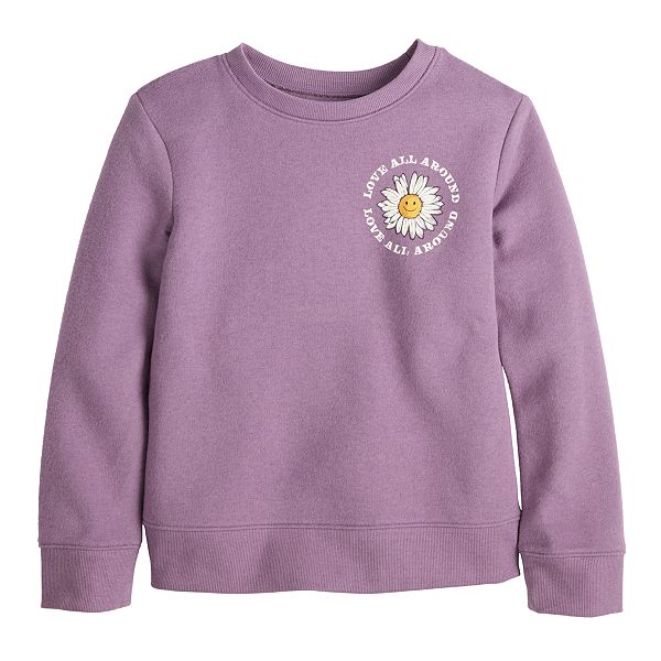 Girls 412 Jumping Beans® Fleece Crewneck Graphic Pullover Sweatshirt