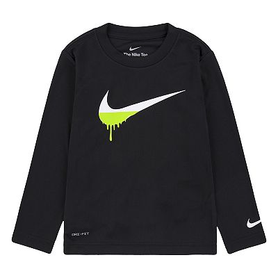 Toddler Boy Nike Swoosh Drip DRI Fit Long Sleeve Graphic Tee