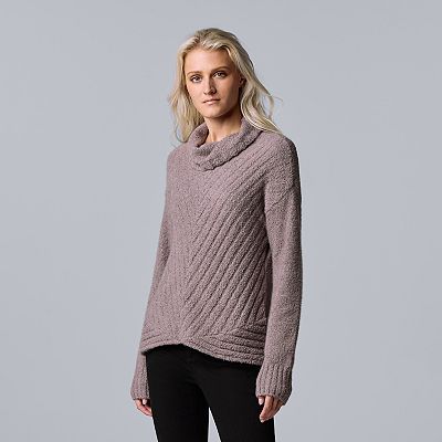 Women's Simply Vera Vera Wang Metallic Cowlneck Sweater
