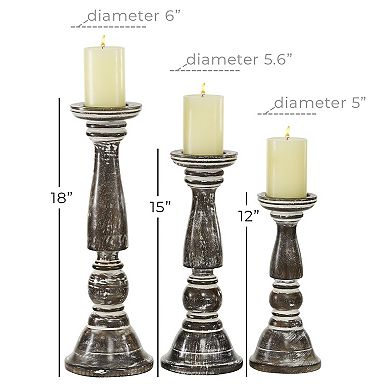 Stella & Eve Distressed Candle Holder Table Decor 3-piece Set