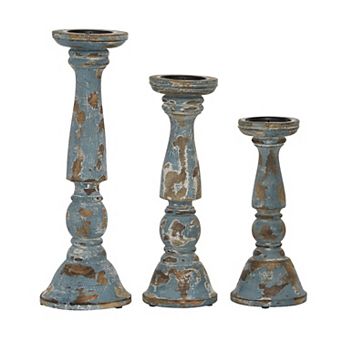 Stella & Eve Distressed Candle Holder Table Decor 3 pc Set