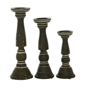 Stella & Eve Distressed Candle Holder Table Decor 3 pc Set