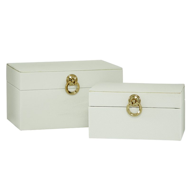 CosmoLiving Classic Storage Box Table Decor 2-piece Set, White