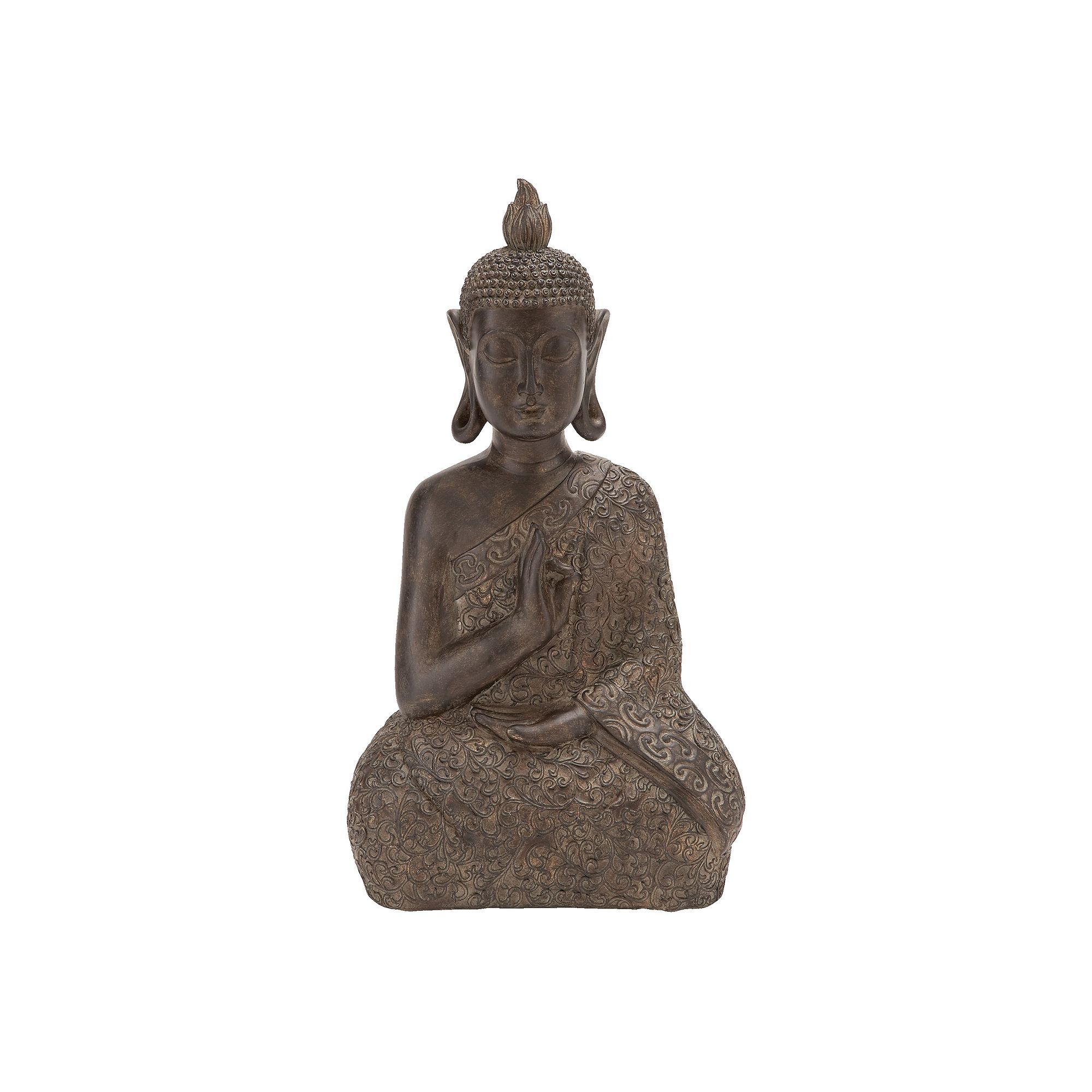Stella & Eve Meditating Buddha Sculpture Floor Decor, Brown