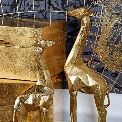 CosmoLiving Metallic Giraffe Statue Floor Decor 2-piece Set