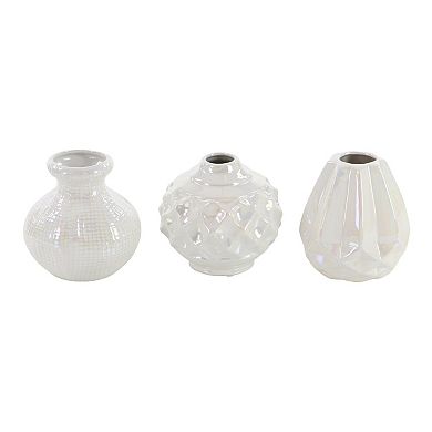CosmoLiving Glossy Decorative Short Vase Table Decor 3-piece Set