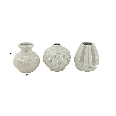 CosmoLiving Glossy Decorative Short Vase Table Decor 3-piece Set