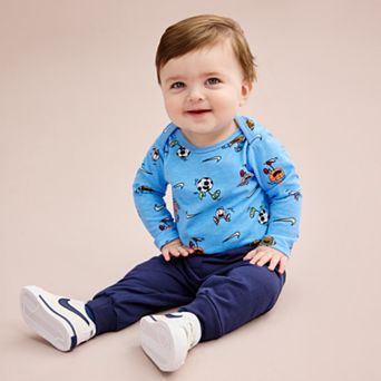 Baby Boy Nike Nikemoji Allover Print Bodysuit & Jogger Pants Set
