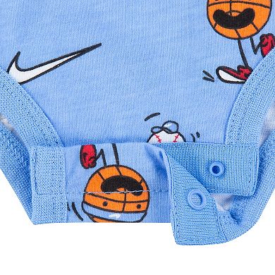 Baby Boy Nike Nikemoji Allover Print Bodysuit & Jogger Pants Set