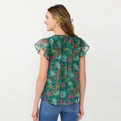 Women's LC Lauren Conrad Ruffle V-Neck Top