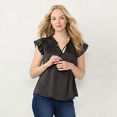 Lauren Conrad Girls Shirt Top Size S 5-6 Girls Kids Off Shoulder