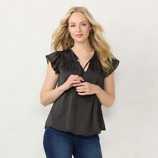 Women's LC Lauren Conrad Ruffle V-Neck Top