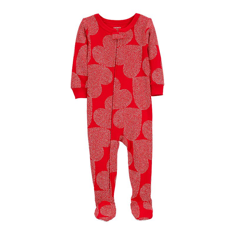 Toddler Carters Hearts Cotton Footed Pajamas, Toddler Unisex, Size: 2T