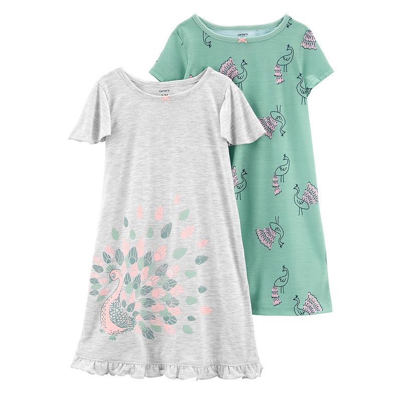 Girls 4-14 Carters 2-Pack Nightgowns, Boys, Size: 4-5, Peacock