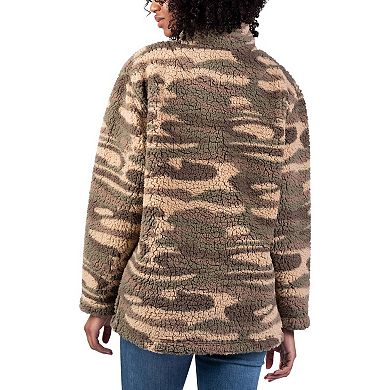 Women's G-III Sports by Carl Banks Camo Washington Capitals Sherpa Quarter-Zip Jacket