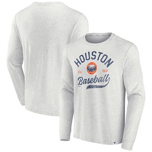 MLB Women's MLB Houston Astros Long Sleeve Crew Neck T-Shirt, Gray Sz S New