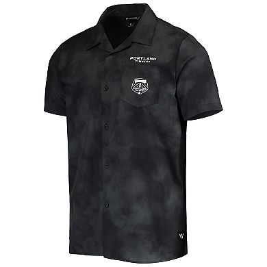 Men's The Wild Collective Black Portland Timbers Abstract Cloud Button-Up Shirt