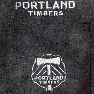 Men's The Wild Collective Black Portland Timbers Abstract Cloud Button-Up Shirt