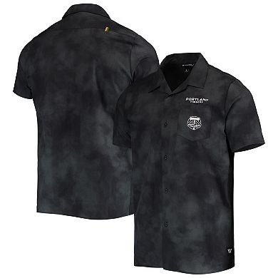 Men's The Wild Collective Black Portland Timbers Abstract Cloud Button-Up Shirt