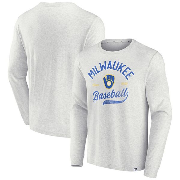 Milwaukee Brewers Fanatics Branded Women's Official Logo V-Neck Long Sleeve  T-Shirt - Navy