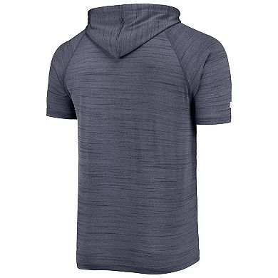 Men's Stitches Navy Milwaukee Brewers Space-Dye Raglan Hoodie T-Shirt