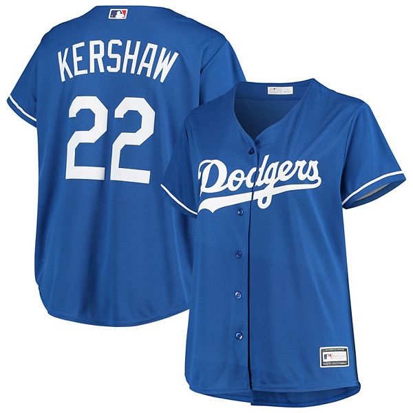 Women's Clayton Kershaw Royal Los Angeles Dodgers Plus Size Replica Player  Jersey