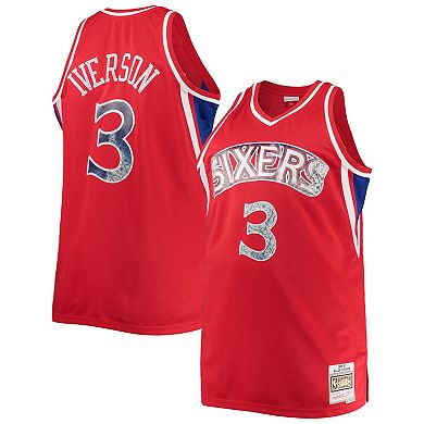 Men's Mitchell & Ness Allen Iverson Red Philadelphia 76ers Big & Tall 1996-97 NBA 75th Anniversary Diamond Swingman Jersey