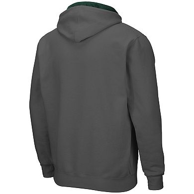 Men's Colosseum Charcoal Colorado State Rams Arch & Logo 3.0 Full-Zip Hoodie