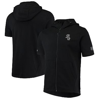 Men's Levelwear Black Chicago White Sox Recruit Short Sleeve Full-Zip Hoodie Jacket