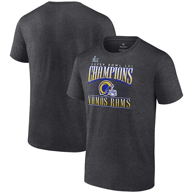 Men's Fanatics Branded Heathered Charcoal Los Angeles Rams Super Bowl LVI  Champions Hometown Game Plan T-Shirt