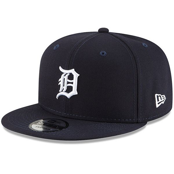 Men's New Era Navy Detroit Tigers Logo Team Color 9FIFTY Snapback Hat