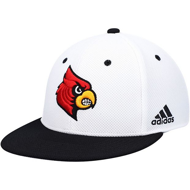 Men's adidas White/Black Louisville Cardinals On-Field Baseball Fitted Hat