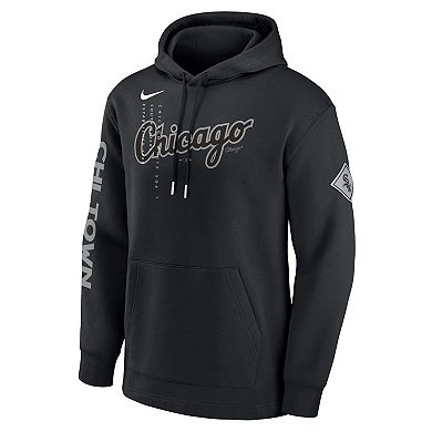 Men's Nike Black Chicago White Sox Reflection Fleece Pullover Hoodie