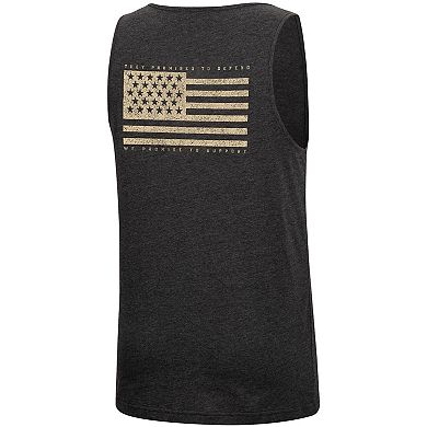 Men's Colosseum Heathered Black Oklahoma Sooners Military Appreciation OHT Transport Tank Top