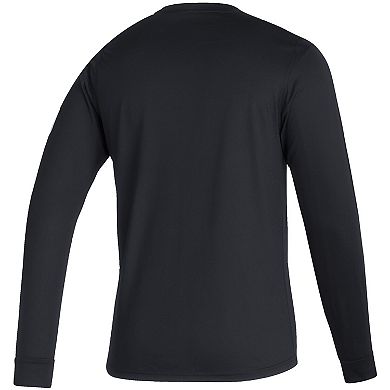 Men's adidas Black San Jose Earthquakes Vintage Performance Long Sleeve T-Shirt