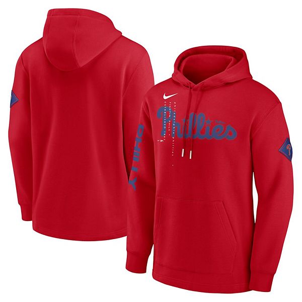 Men s Nike Red Philadelphia Phillies Reflection Fleece Pullover Hoodie